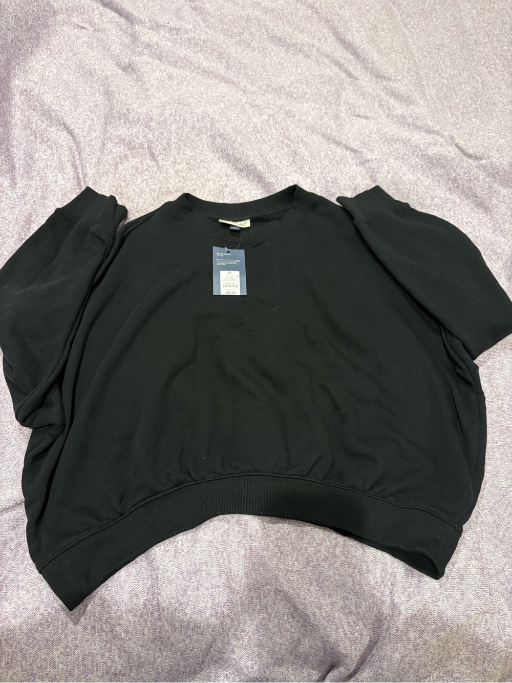 Universal Thread Black Ribbed Crewneck Sweatshirt